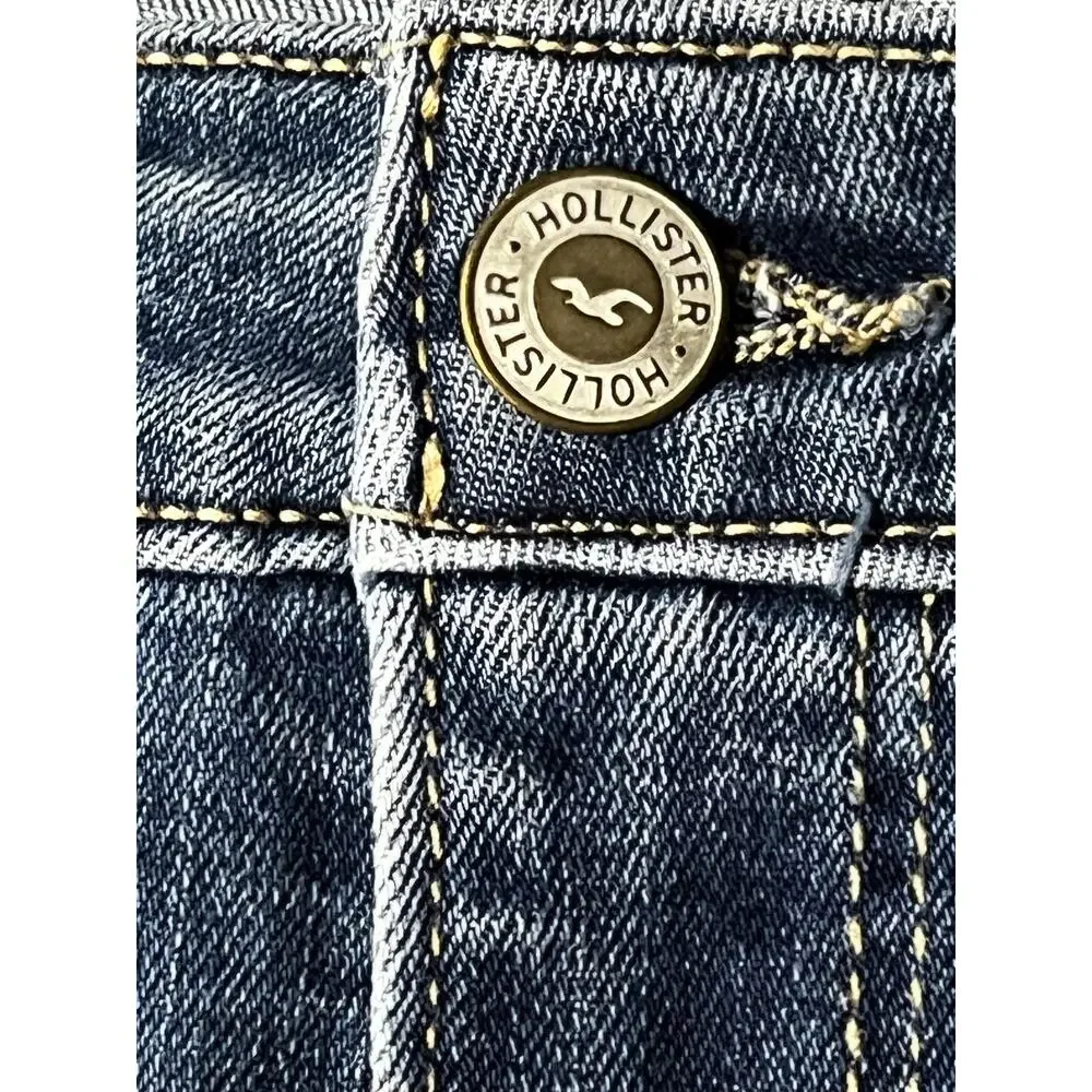 Hollister Jeans Womens 9S‎ 29x30 Blue High Rise Vintage Flare Patchwork Two Tone